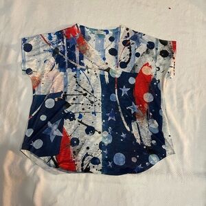 Jess & Jane Top, Red, White & Blue, XL
